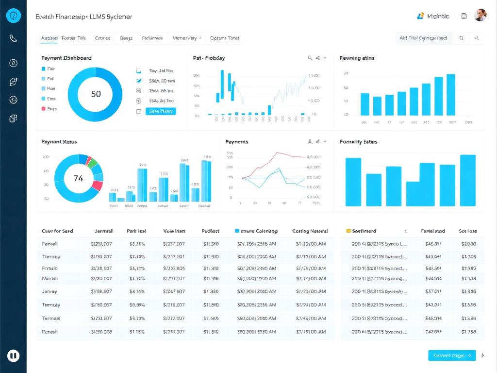 Dashboard MySidekickHub de gestão financeira e LMS